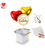 Vignette 1 Bouquet Happy Brithday Confetti Doré By Livrer un Ballon