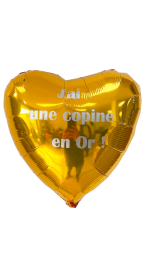 Ballon Coeur Doré à Personnaliser By Livrer un Ballon