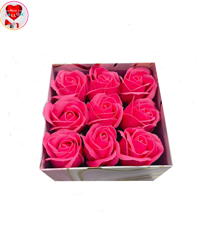 Image 2 Box "Bonne Fête Maman" Avec ces 9 Roses De Savon By Livrer un Ballon