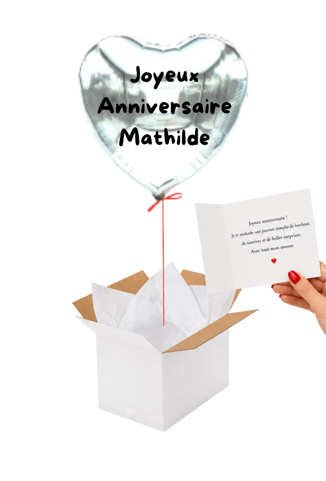 Image 2 Ballon Cœur Argenté Personnalisé – Votre message sur mesure