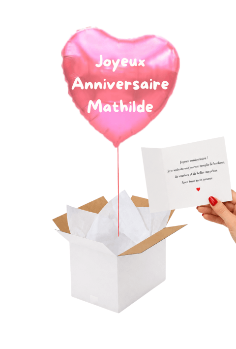 Image Ballon Cœur Rose Personnalisé – Votre message sur mesure