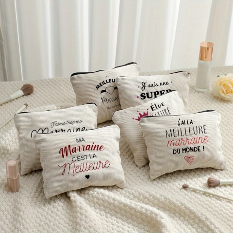 Image Trousse à maquillage meilleure marraine du monde – Cadeau personnalisé – Idée site cadeau anniversaire – Livraison rapide