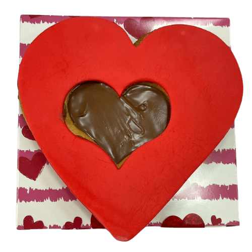 Image 2 Ballon coeur rouge 45cm et son biscuit coeur nutella