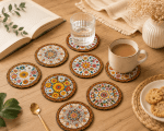 Vignette 3 Set de 8 Dessous de Verres Floraux Bohème