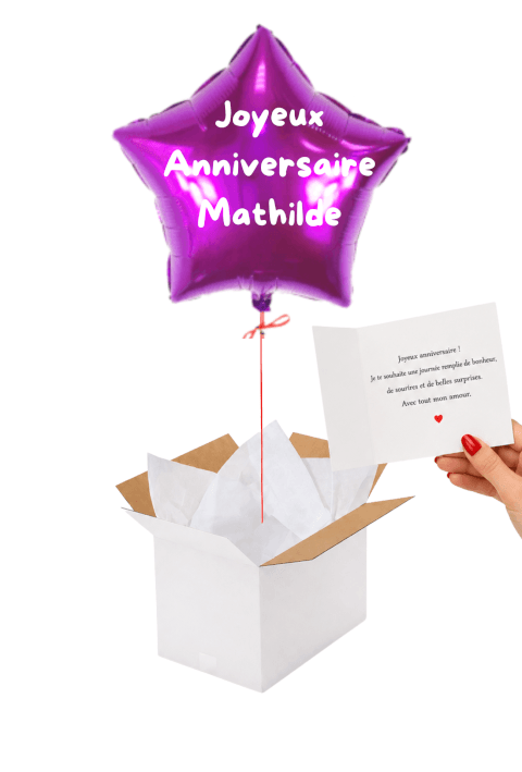 Image Ballon Étoile Violette Personnalisé – Votre message, votre attention