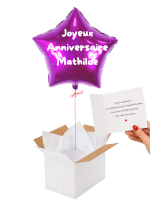 Vignette 3 Ballon Étoile Violette Personnalisé – Votre message, votre attention