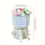 Vignette 3 Bouquet de fleurs au crochet rose rouge