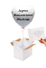 Vignette 3 Ballon Cœur Blanc Personnalisé – Votre message sur mesure