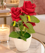 Vignette 3 Bouquet Anniversaire – 3 Ballons Happy Birthday & 3 Roses Rouges