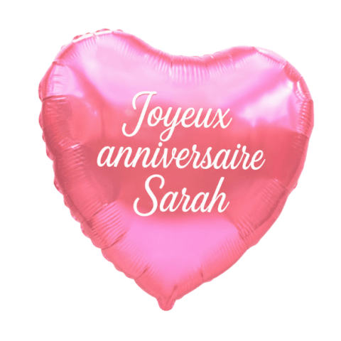 Image Bouquet de Ballons Anniversaire – Cœurs Roses & Ballon “Joyeux Anniversaire”