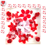 Vignette 3 BOOM LOVE BOX 35X35X35!Explosion confettis coeur rouges!accompagnée de 12 roses rouges de savon,Texte à personnaliser sur la Box By Livrer un Ballon