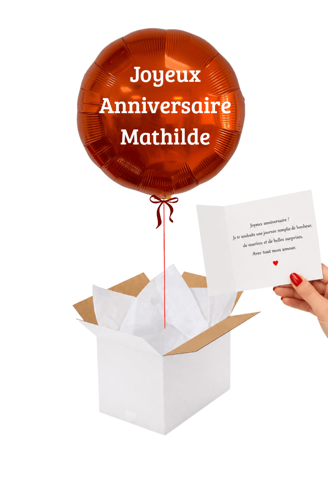 Image 2 Ballon Rond Orange Métallisé Personnalisé – Joyeux Anniversaire