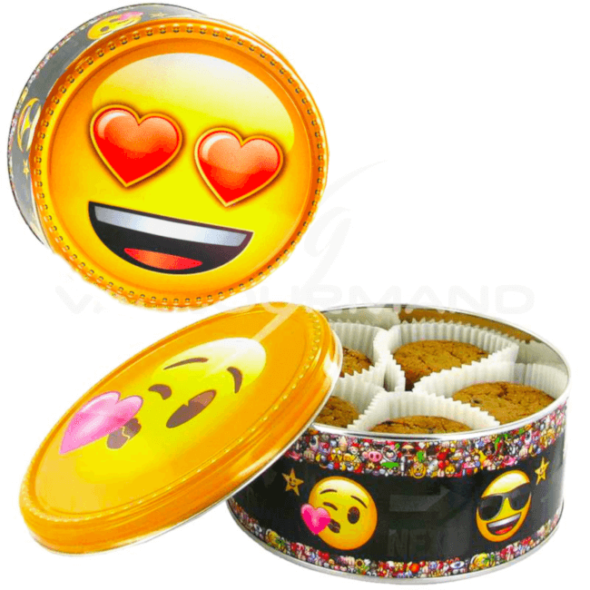 Image 2 Ballon Happy Birthday Argent +Boite Emoji Cookies