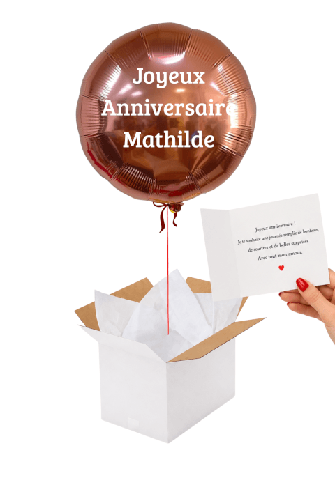 Image Ballon Rond Or Rose Métallisé Personnalisé – Message au Choix