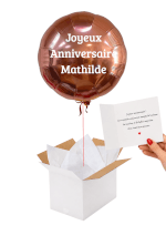 Vignette 3 Ballon Rond Or Rose Métallisé Personnalisé – Message au Choix