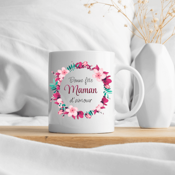 Image 2 Mug "Bonne fête Maman" – Édition Fleurie