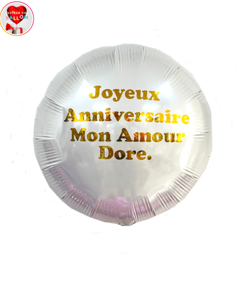 Image Ballon Blanc Doré à personnaliser