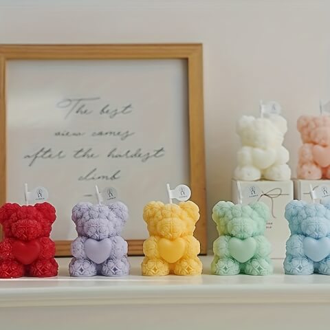 Image Bougie Ours rose Parfumé