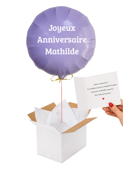 Image Ballon Rond Parme Mat à personnaliser – Message au Choix