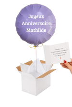 Vignette 3 Ballon Rond Parme Mat à personnaliser – Message au Choix