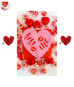 Vignette 3 La Love Box Gourmande"Kiss Me"composée d'un Mix de Coeurs au Chocolat au lait et de Bonbons Coeurs,Gout Fraise 400g By Livrer un Ballon
