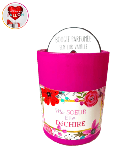 Image Bouquet Coeurs Roses+Bougie "Ma SOEUR Déchire!!!"