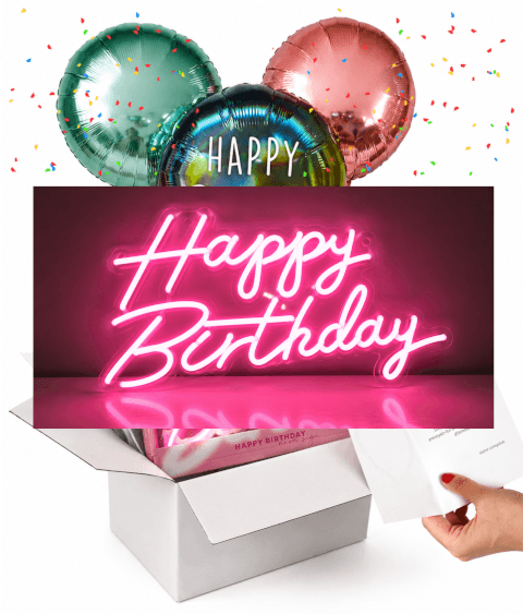 Image Pack Anniversaire « Happy Birthday » – Ballons & Néon LED