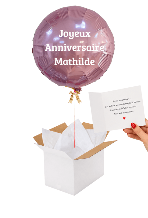 Image Ballon Rond Rose Personnalisé – Prénom ou Message au Choix