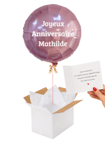 Vignette 3 Ballon Rond Rose Personnalisé – Prénom ou Message au Choix