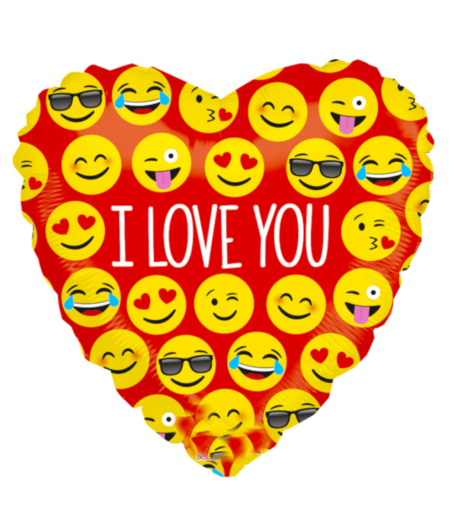 Image 2 Ballon 2 Coeurs Rouges I Love YOU Emoji + Ballotin De Big Frais Coeur Tagada By Livrer un Ballon