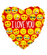Vignette 3 Ballon 2 Coeurs Rouges I Love YOU Emoji + Ballotin De Big Frais Coeur Tagada By Livrer un Ballon