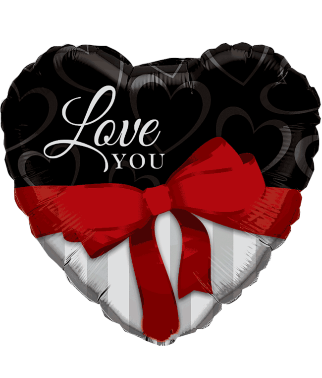 Image 2 Bouquet de Ballons I Love You Noir + Ballotin de Big Fraise Coeur Tagada By Livrer Un Ballon