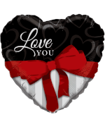 Vignette 3 Bouquet de Ballons I Love You Noir + Ballotin de Big Fraise Coeur Tagada By Livrer Un Ballon