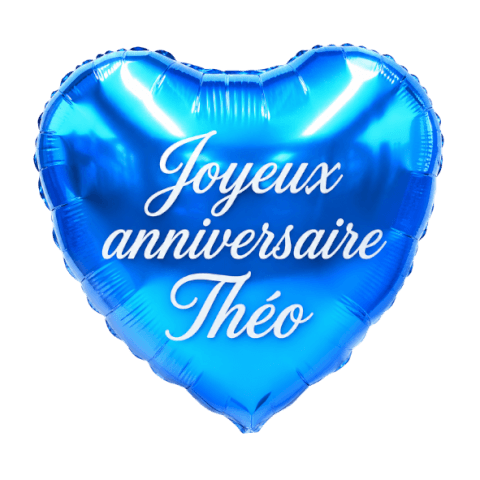 Image Bouquet de Ballons Anniversaire – Bleu et Or à personnaliser