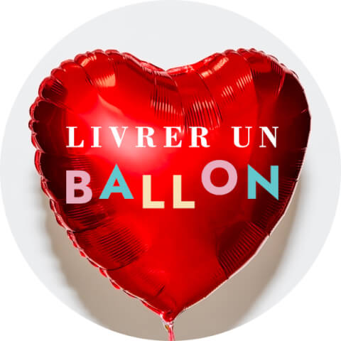 Image Bouquet de Ballons "Happy New Year" avec Cœurs Doré et Rouge  et canon confettis!