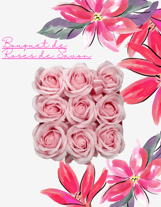 Image 2 Bouquet de Big Roses De Savon,accompagné d un ballon coeur rose