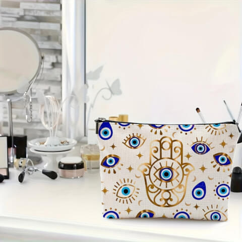 Image Trousse à maquillage anti-mauvais œil – Cadeau personnalisé protecteur – Idée site cadeau anniversaire