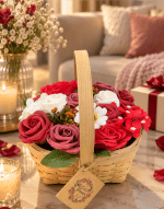 Vignette 3 Panier de Roses en Savon Rouges et Blanches – Un Cadeau Romantique à Offrir