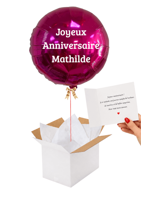 Image Ballon Rond Fuchsia à personnaliser – Message au Choix