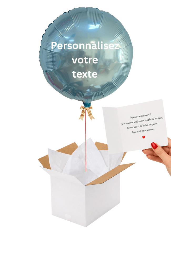 Image 2 Ballon Rond Vert Parme Métallisé Personnalisé – Message au Choix