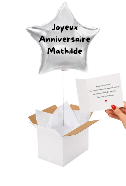 Image Ballon Étoile Argentée Personnalisé – Votre message sur mesure