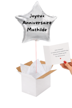 Vignette 3 Ballon Étoile Argentée Personnalisé – Votre message sur mesure