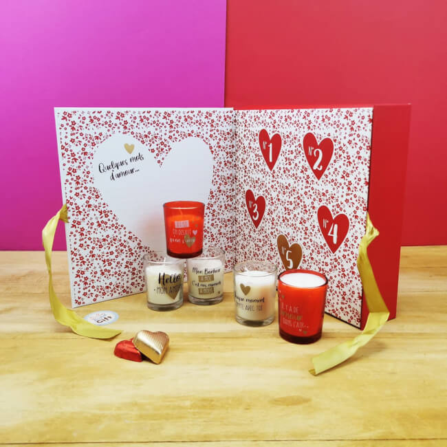 Image 2 COFFRET BOUGIES LOVE (Boite calendrier de l'avent) 5 jours - 5 messages