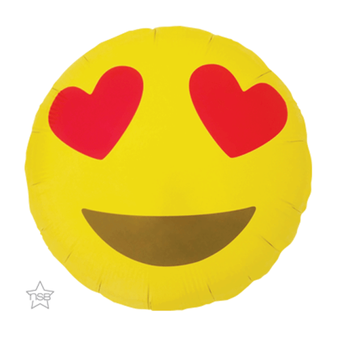 Image Ballon Smiley Cœur déjà gonflé à l'hélium