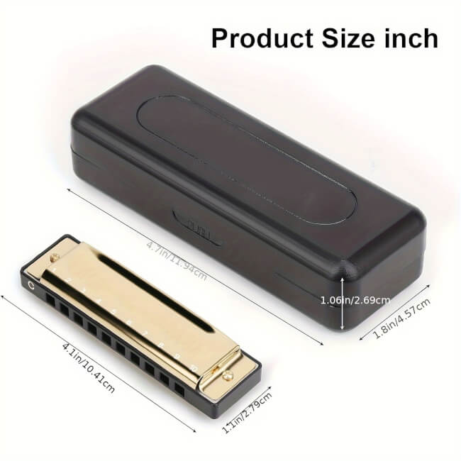 Image 2 Harmonica en acier doré – Le cadeau qui fait vibrer les émotions