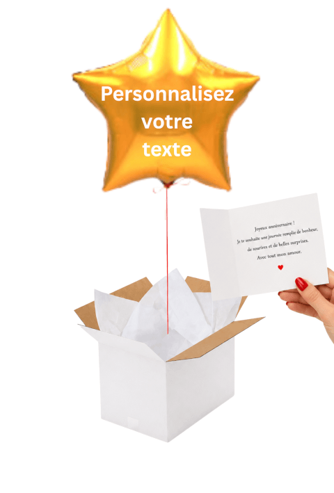 Image Ballon Étoile Dorée Personnalisé – Votre message sur mesure