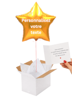 Vignette 3 Ballon Étoile Dorée Personnalisé – Votre message sur mesure