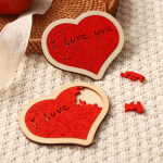 Vignette 3 Puzzle Romantique en Forme de Cœur en Bois avec Liège