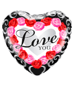 Vignette 3 Ballon Love you+Bouquet de rose rouge+chocolat+big fraise tagada