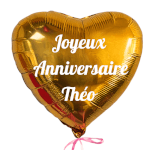 Vignette 3 Bouquet de ballons « Joyeux Anniversaire » avec cœurs dorés & argentés